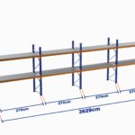 Paletli Raf, Boyalı, 750kg, Yükseklik 3000mm, Genişlik 36290mm, Z+2, Tavalı, Derinlik 1050mm