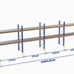 Paletli Raf, Boyalı, 750kg, Yükseklik 3000mm, Genişlik 44645mm, Z+2, Tavalı, Derinlik 1050mm