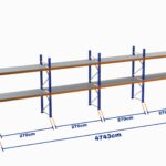 Paletli Raf, Boyalı, 750kg, Yükseklik 3000mm, Genişlik 47430mm, Z+2, Tavalı, Derinlik 1050mm