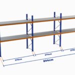 Paletli Raf, Boyalı, 750kg, Yükseklik 3000mm, Genişlik 8440mm, Z+2, Tavalı, Derinlik 1050mm
