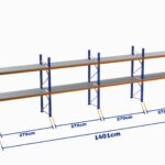 Paletli Raf, Boyalı, 750kg, Yükseklik 3500mm, Genişlik 14010mm, Z+2, Tavalı, Derinlik 1050mm