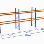 Paletli Raf, Boyalı, 750kg, Yükseklik 4000mm, Genişlik 8440mm, Z+2, Desteksiz, Derinlik 1050mm