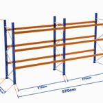 Paletli Raf, Boyalı, 750kg, Yükseklik 4250mm, Genişlik 5700mm, Z+3, Desteksiz, Derinlik 1050mm