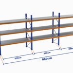 Paletli Raf, Boyalı, 750kg, Yükseklik 4250mm, Genişlik 8500mm, Z+3, Tavalı, Derinlik 1050mm