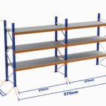Paletli Raf, Boyalı, 750kg, Yükseklik 5000mm, Genişlik 5700mm, Z+3, Tavalı, Derinlik 1050mm