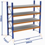Paletli Raf, Boyalı, 750kg, Yükseklik 5500mm, Genişlik 2900mm, Z+4, Tavalı, Derinlik 1050mm