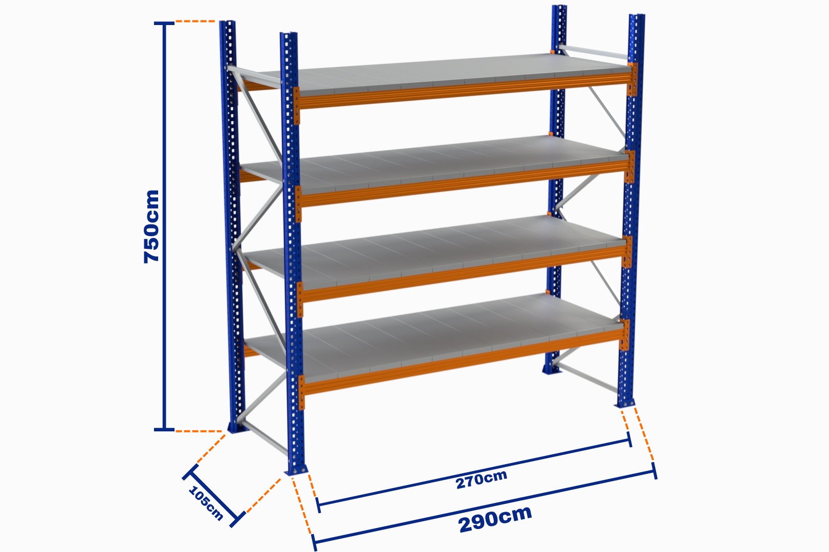 paletli-raf-boyali-750kg-yukseklik-7500mm-genislik-2900mm-z-4-tavali-derinlik-1050mm-1532.jpg Paletli Raf, Boyalı, 750kg, Yükseklik 7500mm, Genişlik 2900mm, Z+4, Tavalı, Derinlik 1050mm - Görsel 1